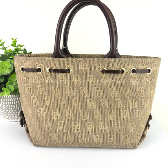 Dooney & Bourke Signature Logo Canvas/Leather Tassel Bag - Picture 4 of 16